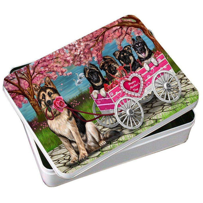 German Shepherd Dog with Puppies Mother's Day Photo Tin