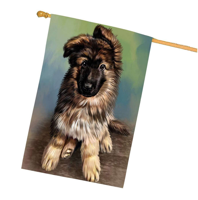 German Shepherd Puppy Dog House Flag