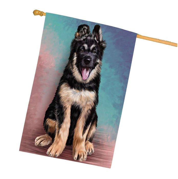 German Shepherd Puppy Dog House Flag