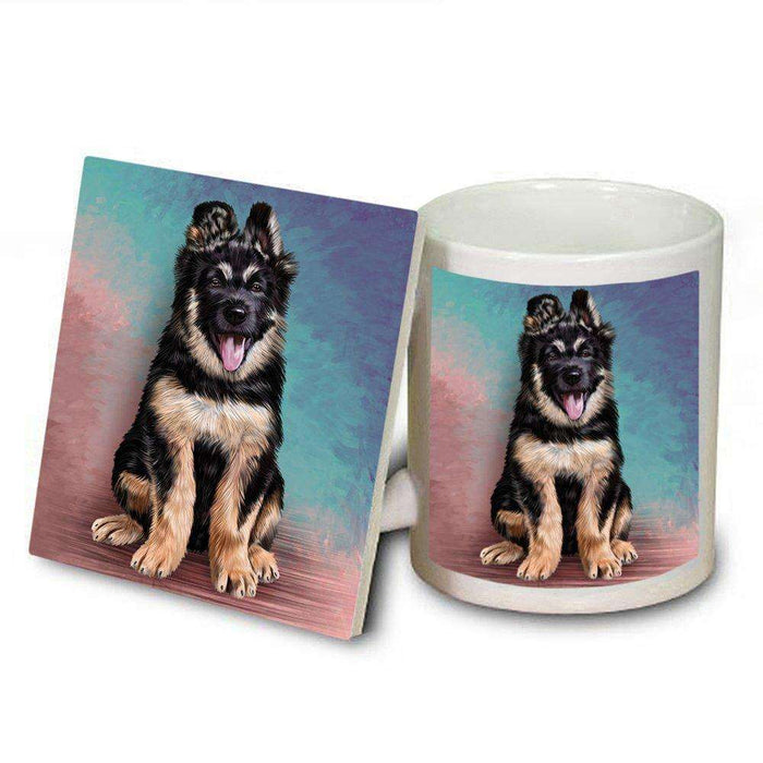 German Shepherd Puppy Dog Mug and Coaster Set