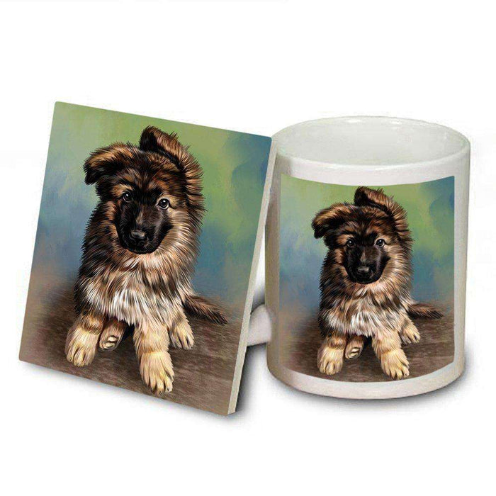 German Shepherd Puppy Dog Mug and Coaster Set