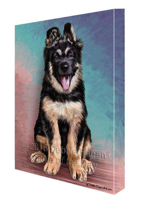 German Shepherd Puppy Dog Painting Printed on Canvas Wall Art