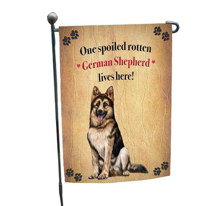 German Shepherd Spoiled Rotten Dog Garden Flag