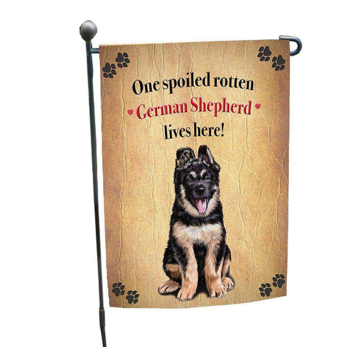 German Shepherd Spoiled Rotten Dog Garden Flag