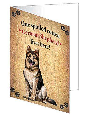 German Shepherd Spoiled Rotten Dog Handmade Artwork Assorted Pets Greeting Cards and Note Cards with Envelopes for All Occasions and Holiday Seasons