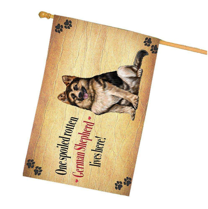 German Shepherd Spoiled Rotten Dog House Flag