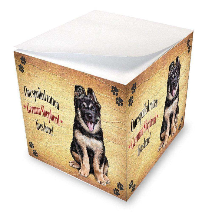 German Shepherd Spoiled Rotten Dog Note Cube