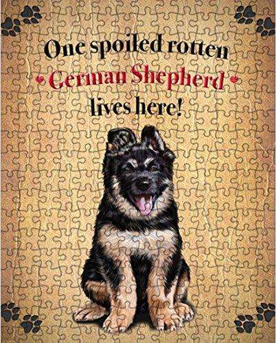 German Shepherd Spoiled Rotten Dog Puzzle with Photo Tin