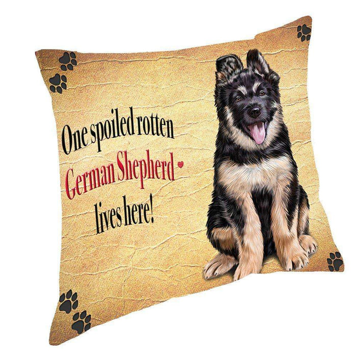 German Shepherd Spoiled Rotten Dog Throw Pillow