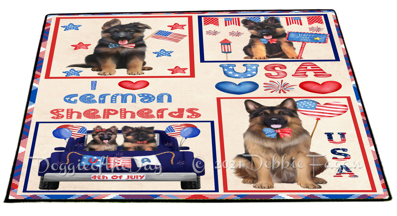 4th of July Independence Day I Love USA German Shepherd Dogs Floormat FLMS56209 Floormat FLMS56209