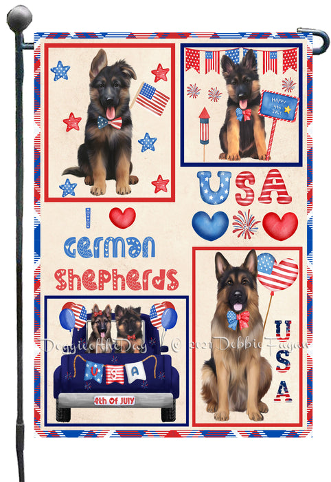 4th of July Independence Day I Love USA German Shepherd Dogs Garden Flag GFLG66901