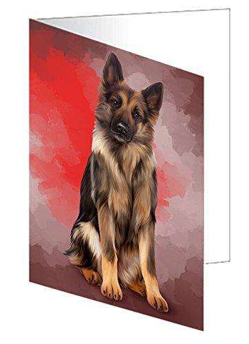 German Shepherds Dog Handmade Artwork Assorted Pets Greeting Cards and Note Cards with Envelopes for All Occasions and Holiday Seasons D142