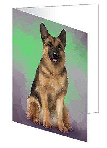 German Shepherds Dog Handmade Artwork Assorted Pets Greeting Cards and Note Cards with Envelopes for All Occasions and Holiday Seasons D143