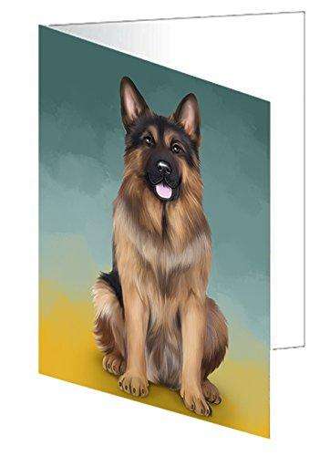 German Shepherds Dog Handmade Artwork Assorted Pets Greeting Cards and Note Cards with Envelopes for All Occasions and Holiday Seasons D145