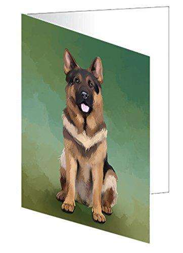 German Shepherds Dog Handmade Artwork Assorted Pets Greeting Cards and Note Cards with Envelopes for All Occasions and Holiday Seasons D146