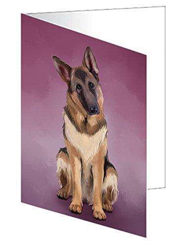 German Shepherds Dog Handmade Artwork Assorted Pets Greeting Cards and Note Cards with Envelopes for All Occasions and Holiday Seasons D147
