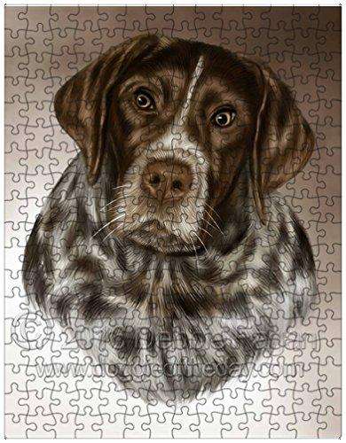 German Shorthaired Pointers Dog Art Portrait Print 300 Pc. Puzzle with Photo Tin