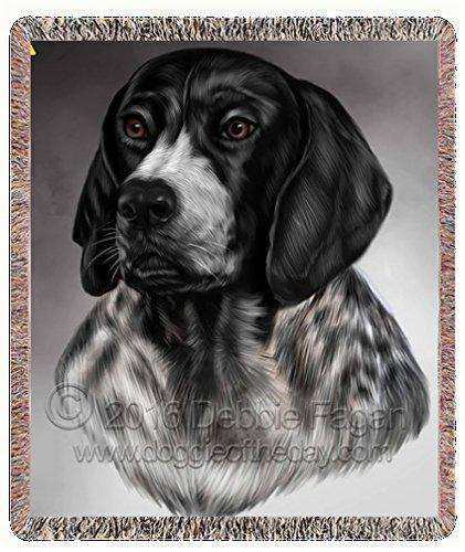 German Shorthaired Pointers Dog Art Portrait Print Woven Throw Blanket 54 X 38