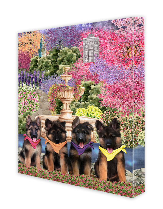 German Shepherd Wall Art Canvas, Explore a Variety of Designs, Personalized Digital Painting, Custom, Ready to Hang Room Decor, Gift for Dog and Pet Lovers