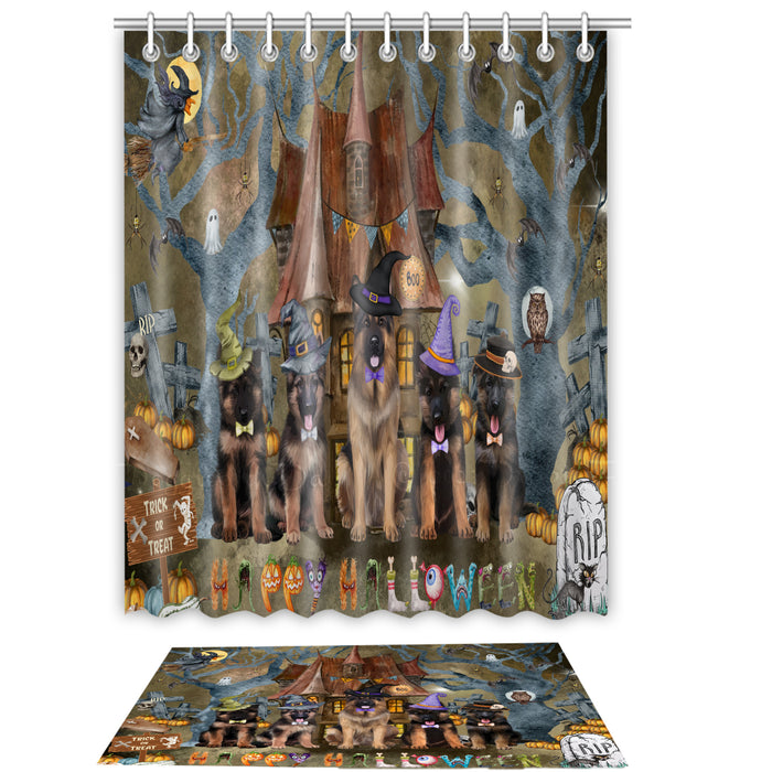 German Shepherd Shower Curtain & Bath Mat Set, Bathroom Decor Curtains with hooks and Rug, Explore a Variety of Designs, Personalized, Custom, Dog Lover's Gifts