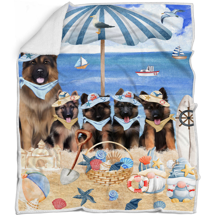 German Shepherd Blanket: Explore a Variety of Personalized Designs, Bed Cozy Sherpa, Fleece and Woven, Custom Dog Gift for Pet Lovers