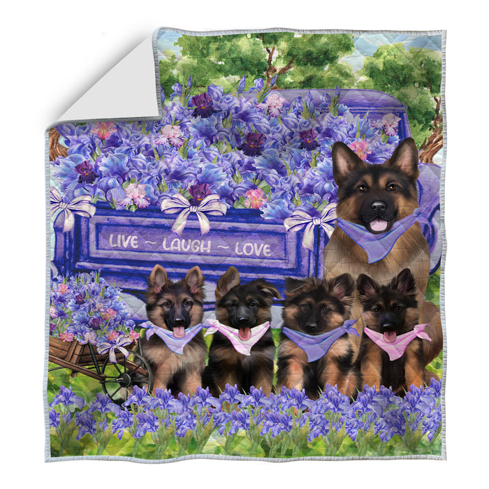 German Shepherd Bedspread Quilt, Bedding Coverlet Quilted, Explore a Variety of Designs, Personalized, Custom, Dog Gift for Pet Lovers