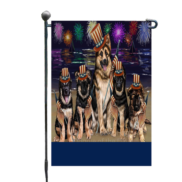 Personalized 4th of July Firework German Shepherd Dogs Custom Garden Flags GFLG-DOTD-A57917