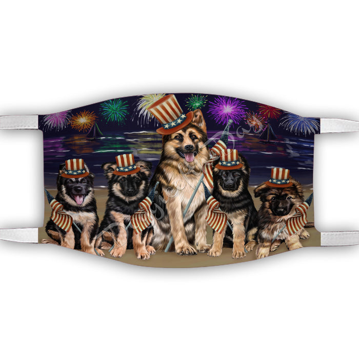 4th of July Independence Day German Shepherd Dogs Face Mask FM49406