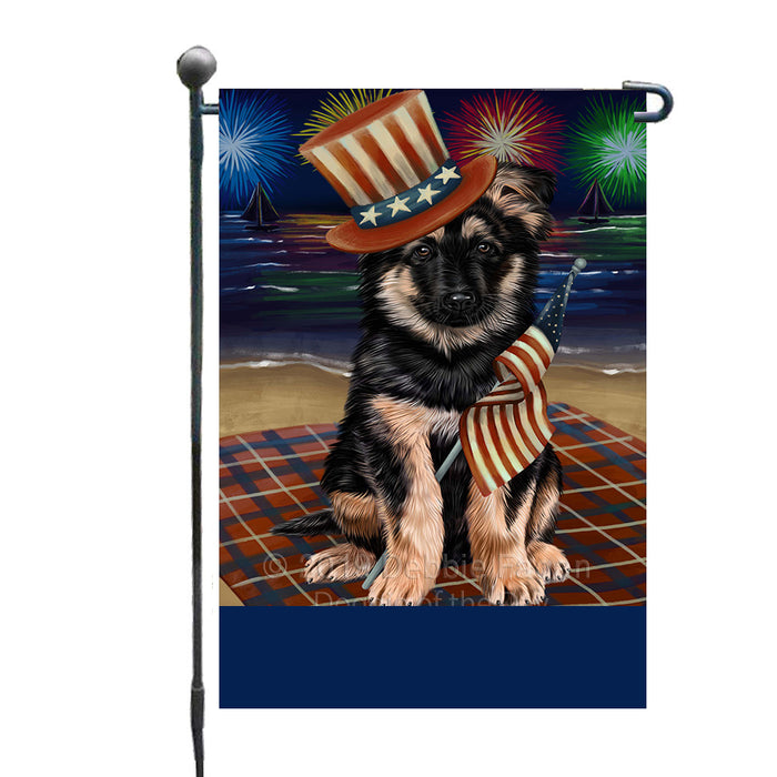 Personalized 4th of July Firework German Shepherd Dog Custom Garden Flags GFLG-DOTD-A57918