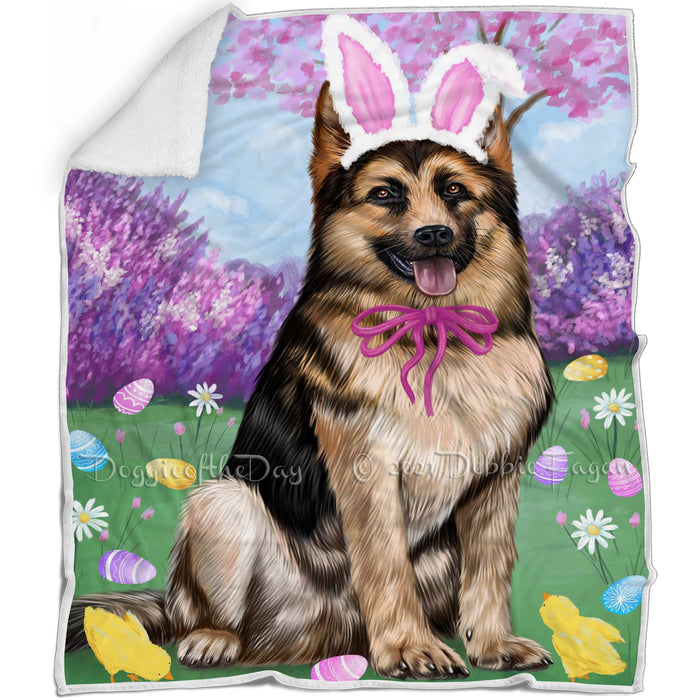 German Shepherd Dog Easter Holiday Blanket BLNKT57927