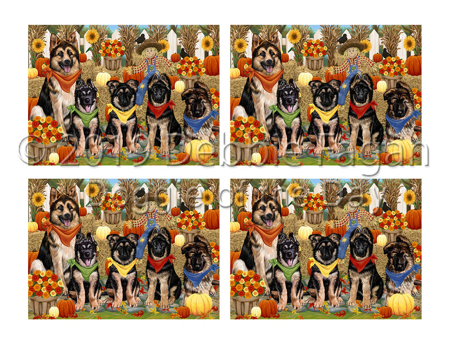 Fall Festive Harvest Time Gathering German Shepherd Dogs Placemat