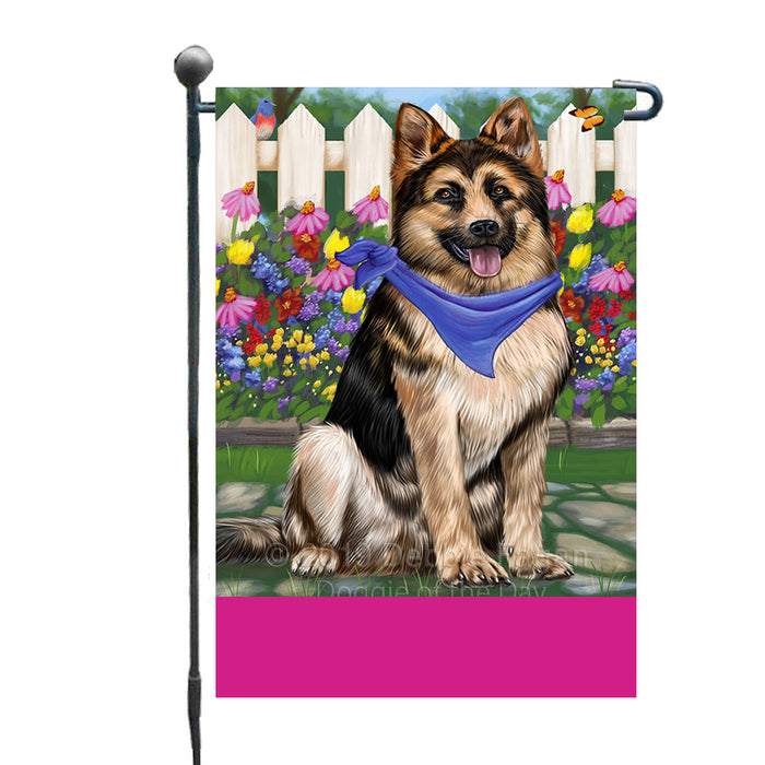 Personalized Spring Floral German Shepherd Dog Custom Garden Flags GFLG-DOTD-A62860