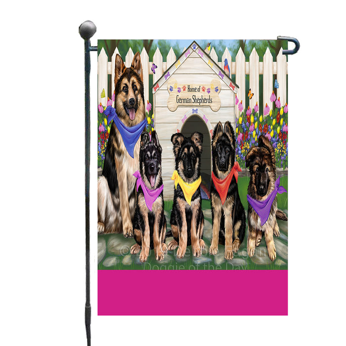 Personalized Spring Dog House German Shepherd Dogs Custom Garden Flags GFLG-DOTD-A62861