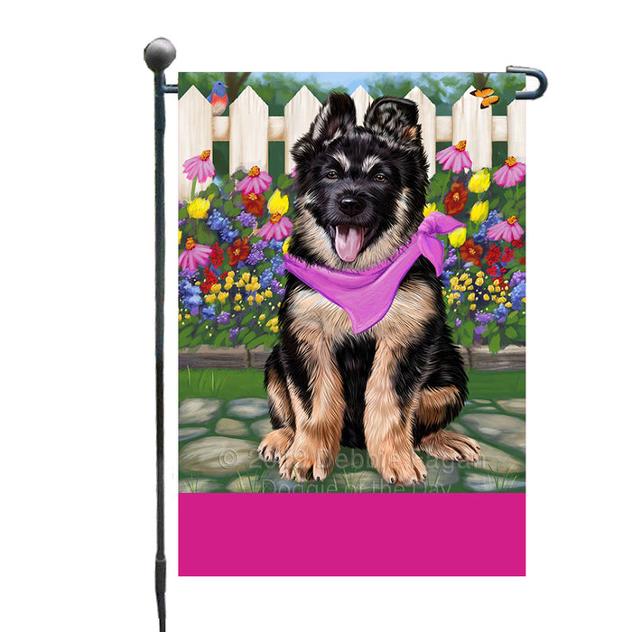 Personalized Spring Floral German Shepherd Dog Custom Garden Flags GFLG-DOTD-A62862