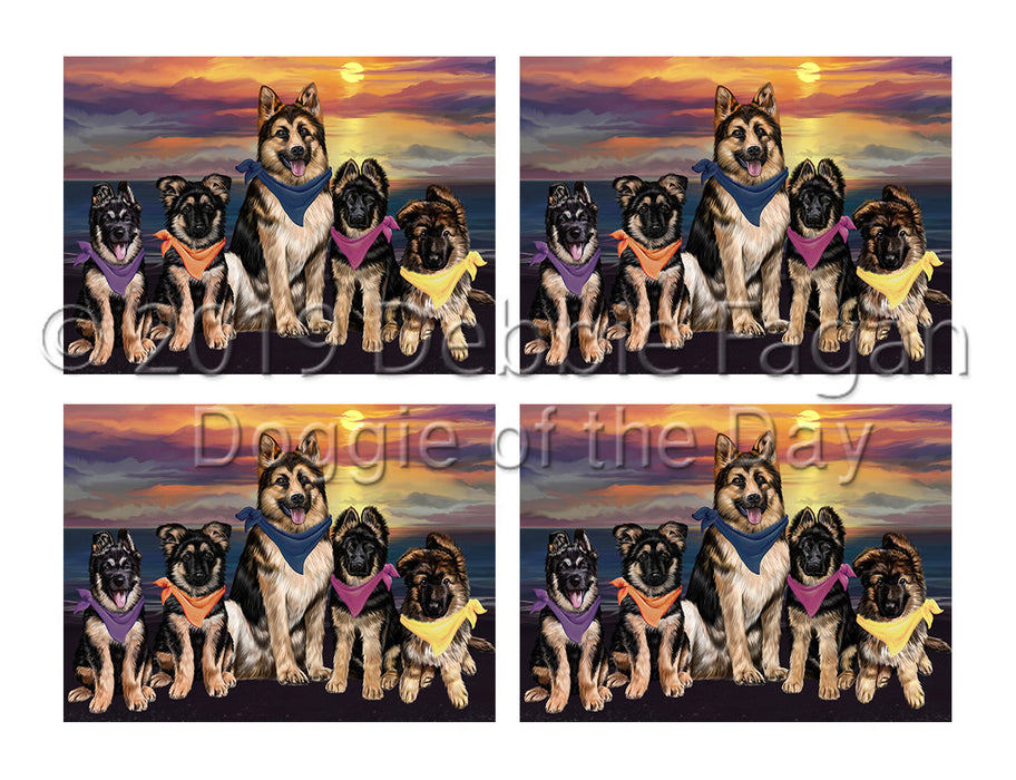 Family Sunset Portrait German Shepherd Dogs Placemat