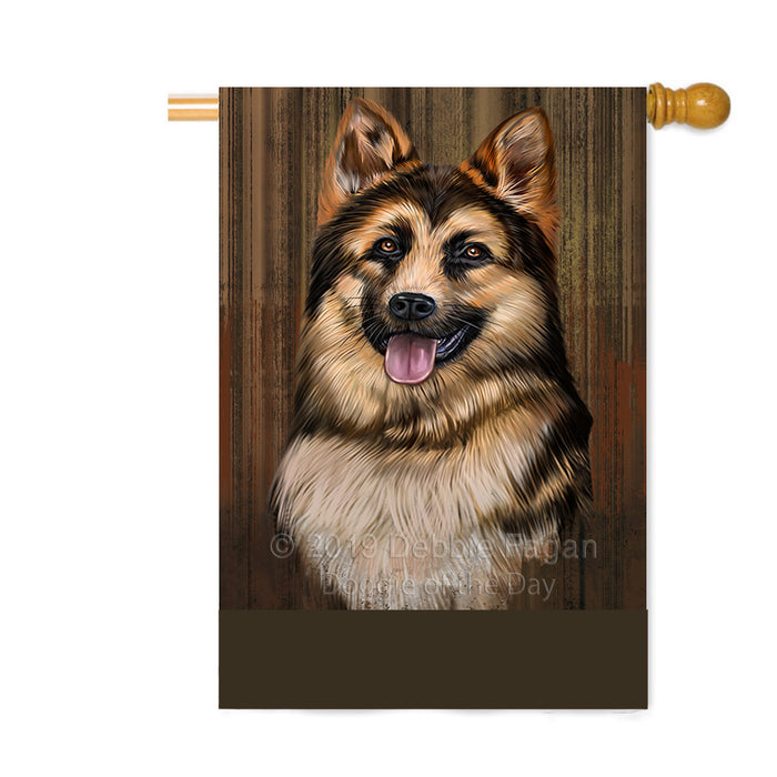 Personalized Rustic German Shepherd Dog Custom House Flag FLG64596