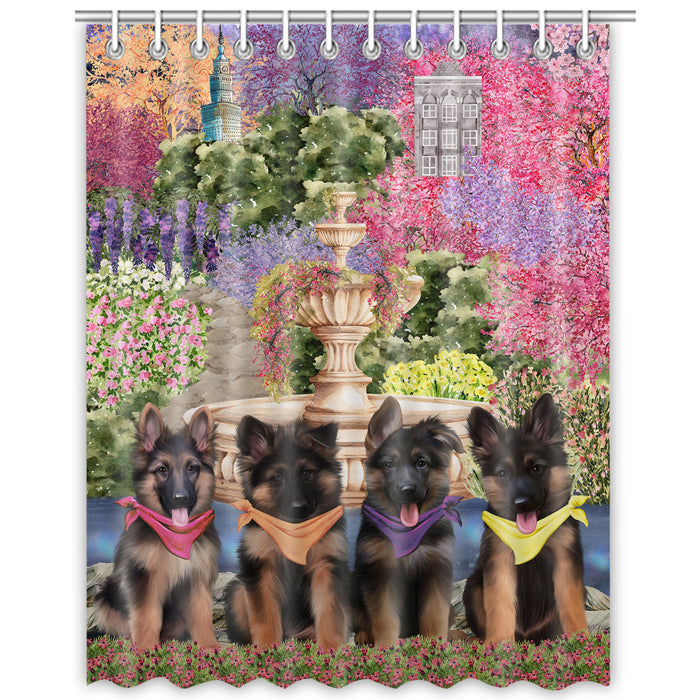 German Shepherd Shower Curtain: Explore a Variety of Designs, Personalized, Custom, Waterproof Bathtub Curtains for Bathroom Decor with Hooks, Pet Gift for Dog Lovers