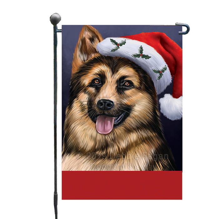Personalized Christmas Holidays German Shepherd Dog Wearing Santa Hat Portrait Head Custom Garden Flags GFLG-DOTD-A59828