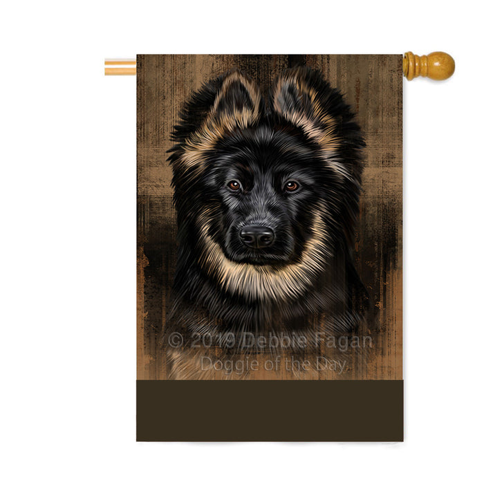 Personalized Rustic German Shepherd Dog Custom House Flag FLG64597