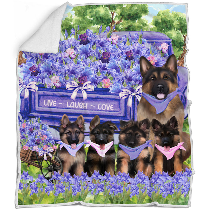 German Shepherd Blanket: Explore a Variety of Designs, Cozy Sherpa, Fleece and Woven, Custom, Personalized, Gift for Dog and Pet Lovers
