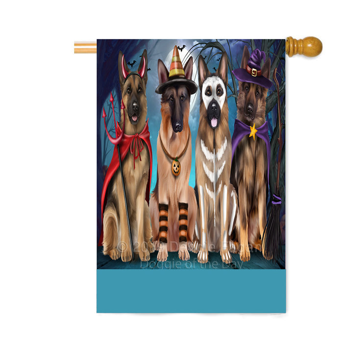 Personalized Happy Halloween Trick or Treat German Shepherd Dogs Custom House Flag FLG64046