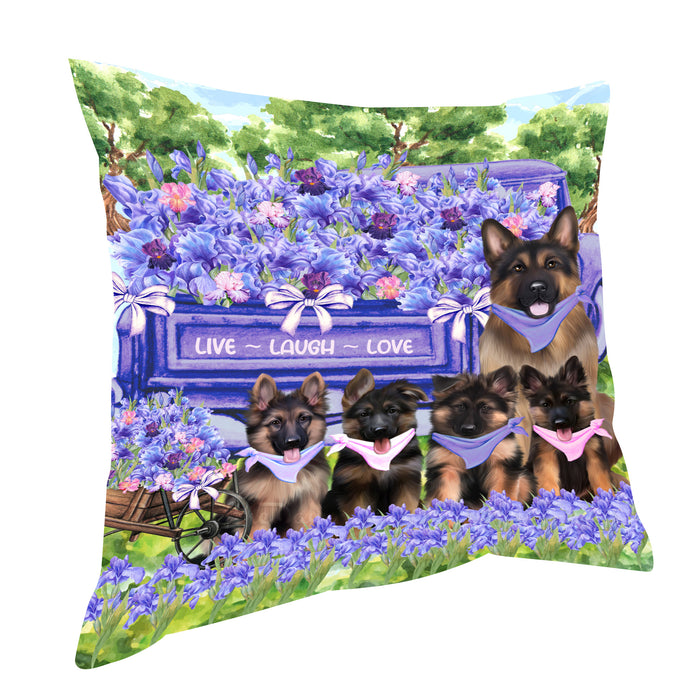 German Shepherd Pillow: Cushion for Sofa Couch Bed Throw Pillows, Personalized, Explore a Variety of Designs, Custom, Pet and Dog Lovers Gift