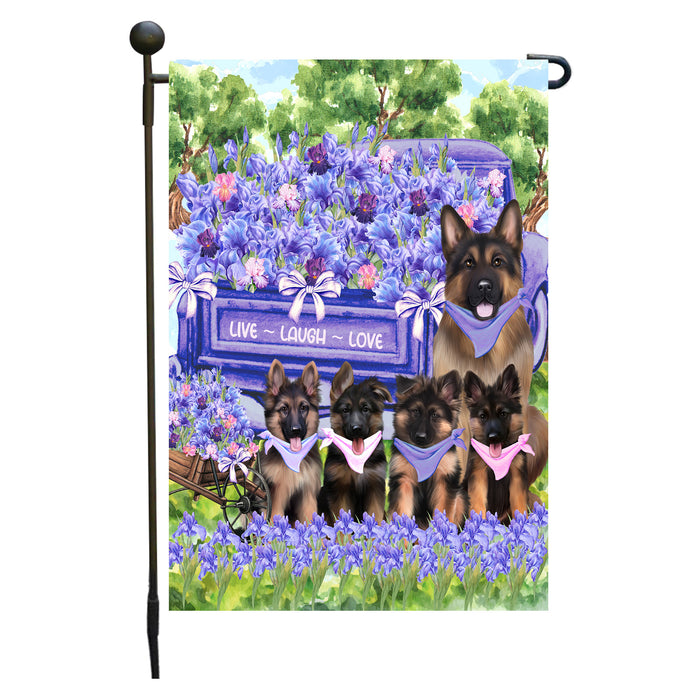 German Shepherd Dogs Garden Flag for Dog and Pet Lovers, Explore a Variety of Designs, Custom, Personalized, Weather Resistant, Double-Sided, Outdoor Garden Yard Decoration