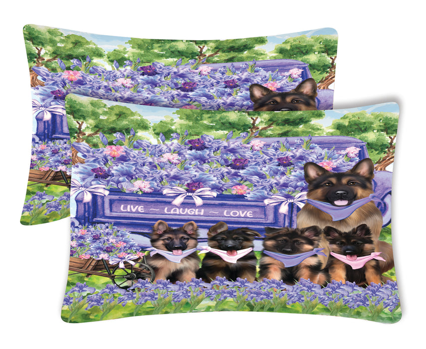 German Shepherd Pillow Case: Explore a Variety of Designs, Custom, Personalized, Soft and Cozy Pillowcases Set of 2, Gift for Dog and Pet Lovers