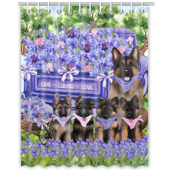 German Shepherd Shower Curtain: Explore a Variety of Designs, Custom, Personalized, Waterproof Bathtub Curtains for Bathroom with Hooks, Gift for Dog and Pet Lovers