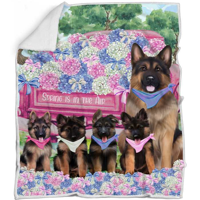 German Shepherd Bed Blanket, Explore a Variety of Designs, Custom, Soft and Cozy, Personalized, Throw Woven, Fleece and Sherpa, Gift for Pet and Dog Lovers