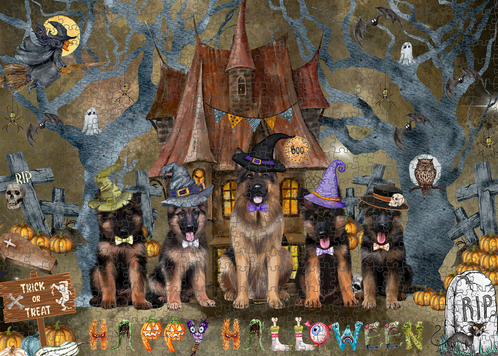 German Shepherd Jigsaw Puzzle: Explore a Variety of Designs, Interlocking Halloween Puzzles for Adult, Custom, Personalized, Pet Gift for Dog Lovers
