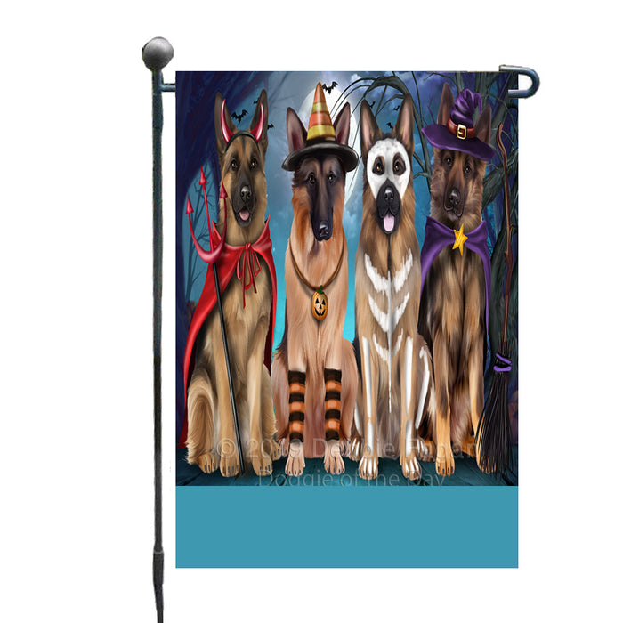 Personalized Happy Halloween Trick or Treat German Shepherd Dogs Custom Garden Flag GFLG64355