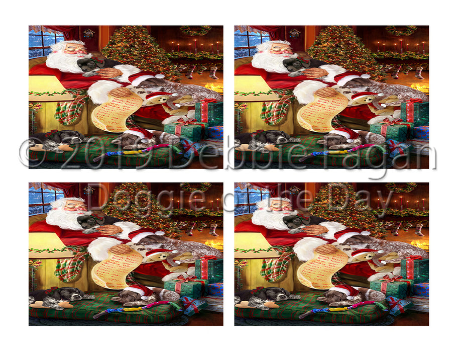 Santa Sleeping with German Shorthaired Pointer Dogs Placemat