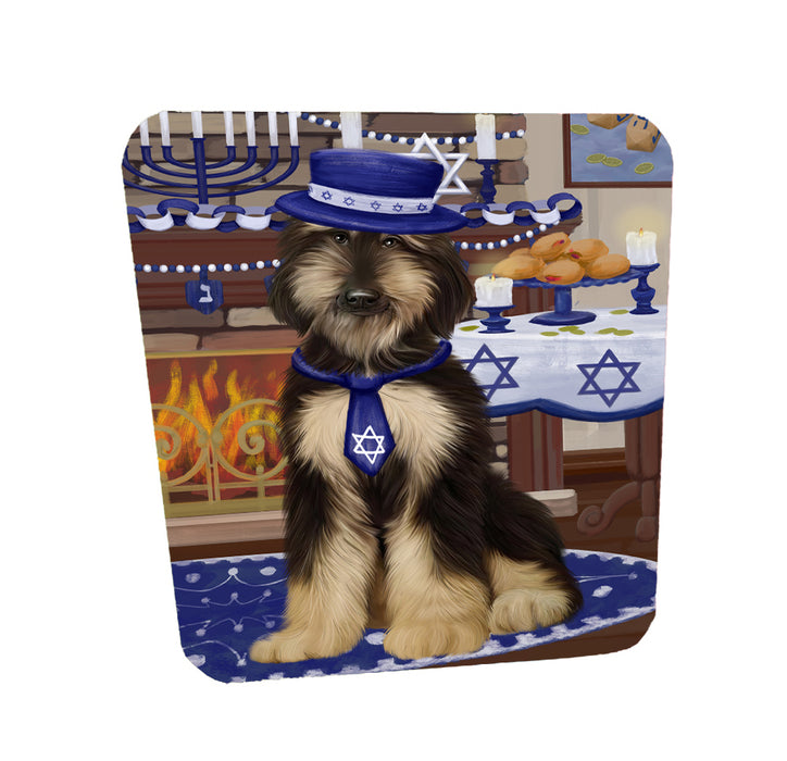 Happy Hanukkah Family German Shepherd Dogs Coasters Set of 4 CSTA57631